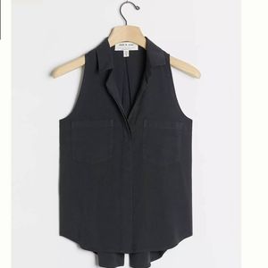 Anthropologie!! Plus! New!! Black Button down top